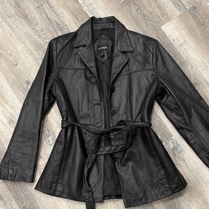 Outbrook Black Leather Jacket for Women sz m